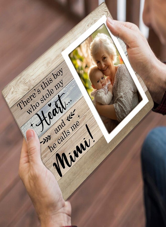KLYTINK Mimi Gifts Picture Frame, Grandma Photo Frame, Pregnancy Announcement Gifts, Birthday Christmas Gift for Grandma from Grandson, There's This Boy Who Stole My Heart (Mimi, 4 x 6 Photo) - Image 5